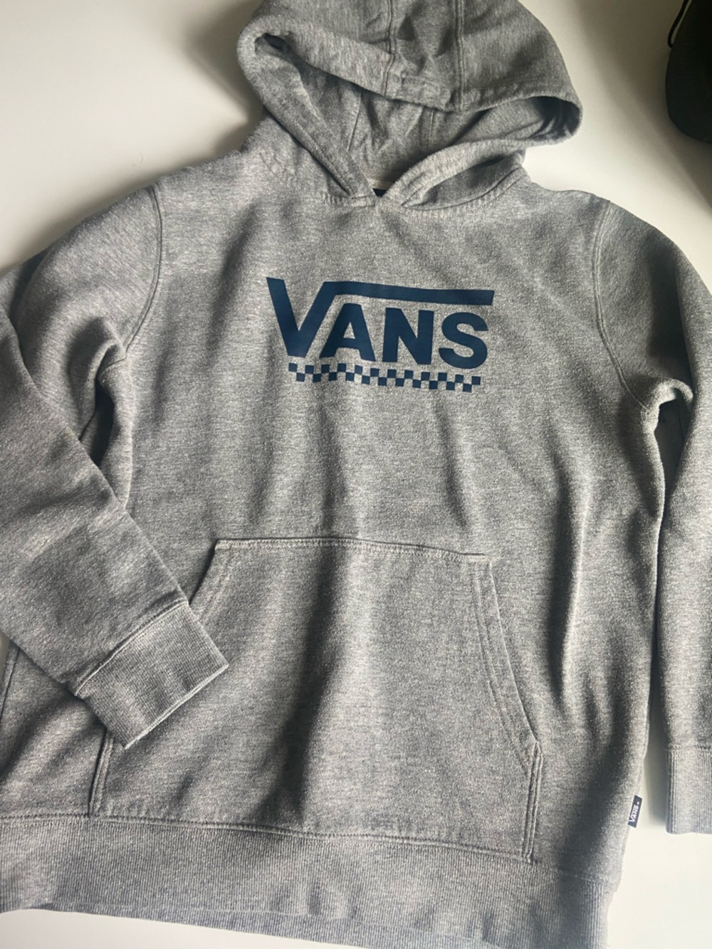 Vans Heather Gray Sweatshirt with Navy Logo Tag